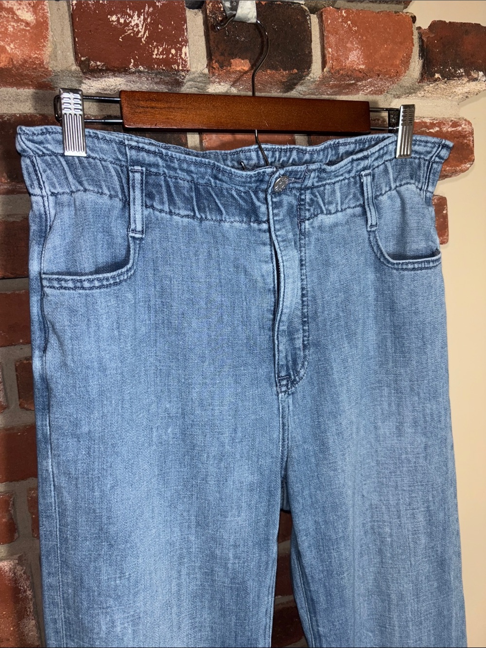 J. Crew Chambray Paperbag Cropped Jeans Wide-Leg High Waisted Size 29 - Picture 3 of 5